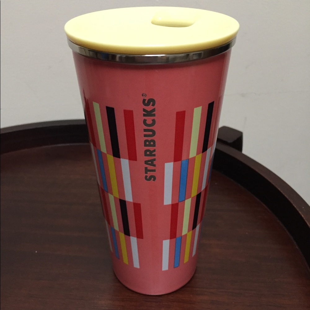 ☀️NEW Starbucks Tumbler Cup Coral Abstract Pattern Stainless Steel